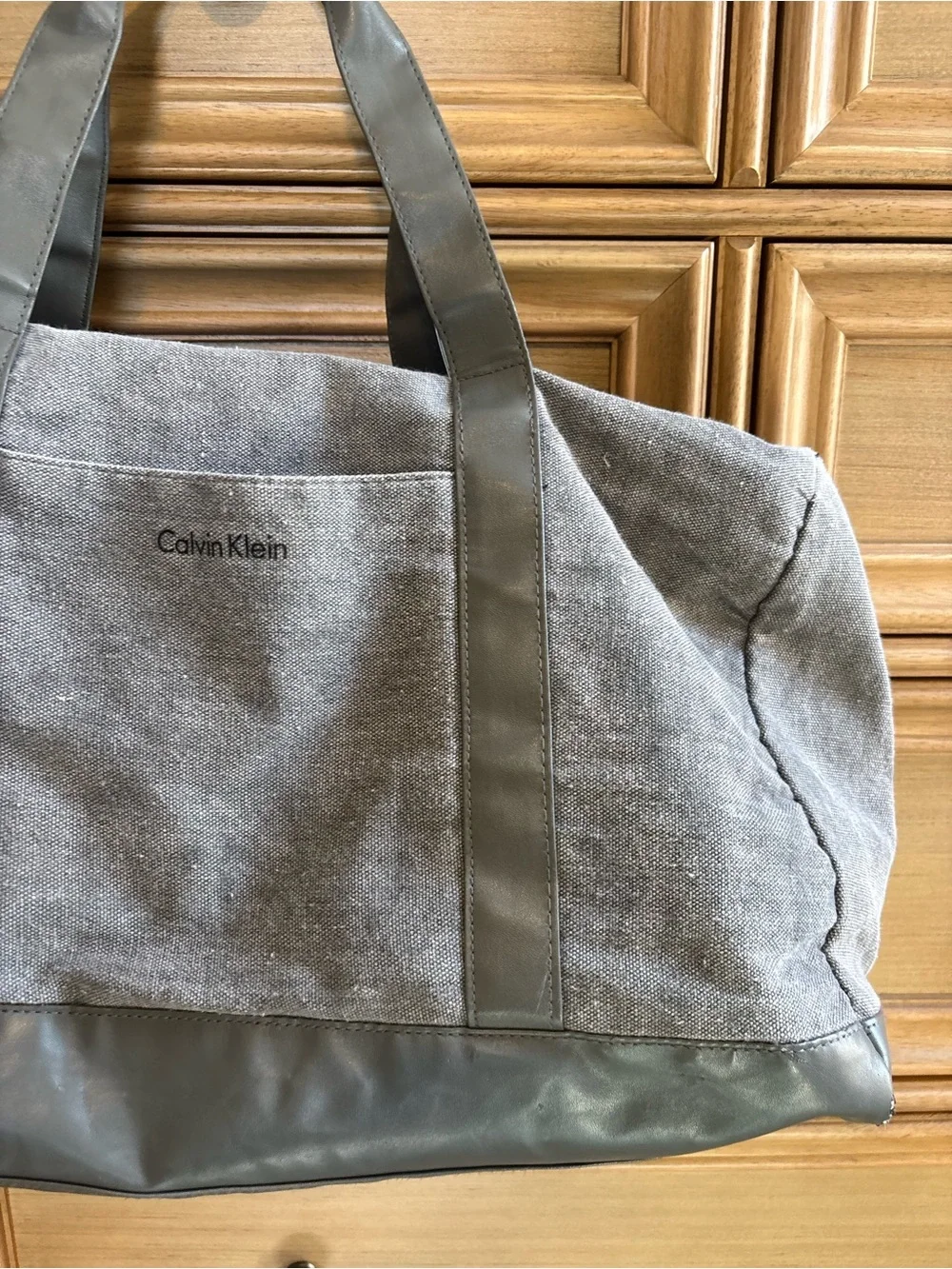 Calvin Klein gray duffel bag very spacious can hold a lot